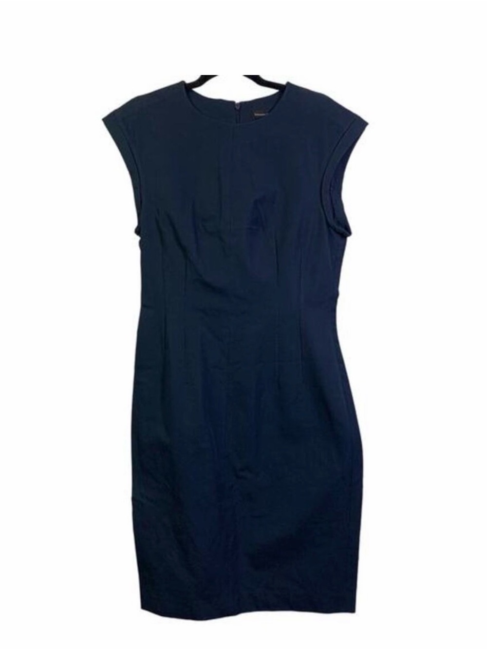 Banana Republic Navy Cap-Sleeve Midi Sheath Dress